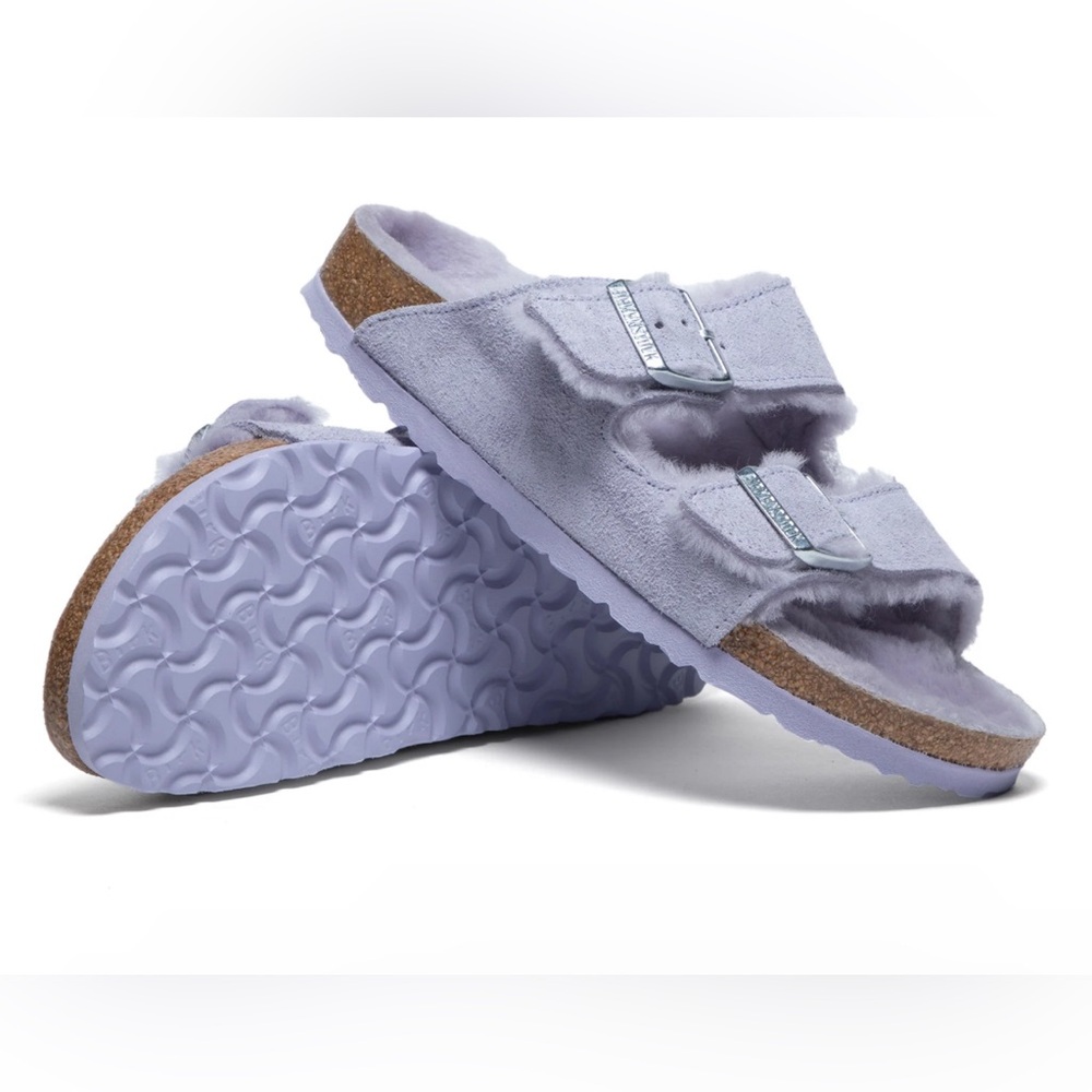 BIRKENSTOCK ARIZONA PURPLE FOG SEARLING SUEDE LEATHER SANDAL SZ 39 CUTE WORN 2xs